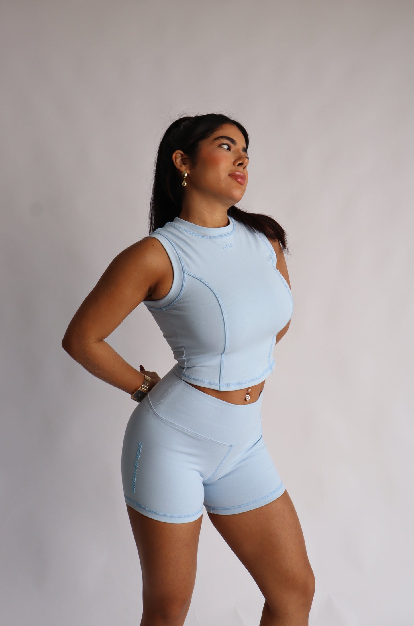 Soft baby blue clasic short