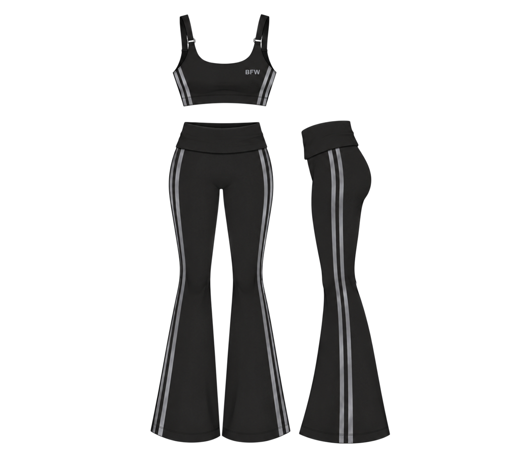 SPORTY FLARED SET BLACK