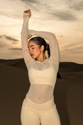 CREAM MESH TSHIRT