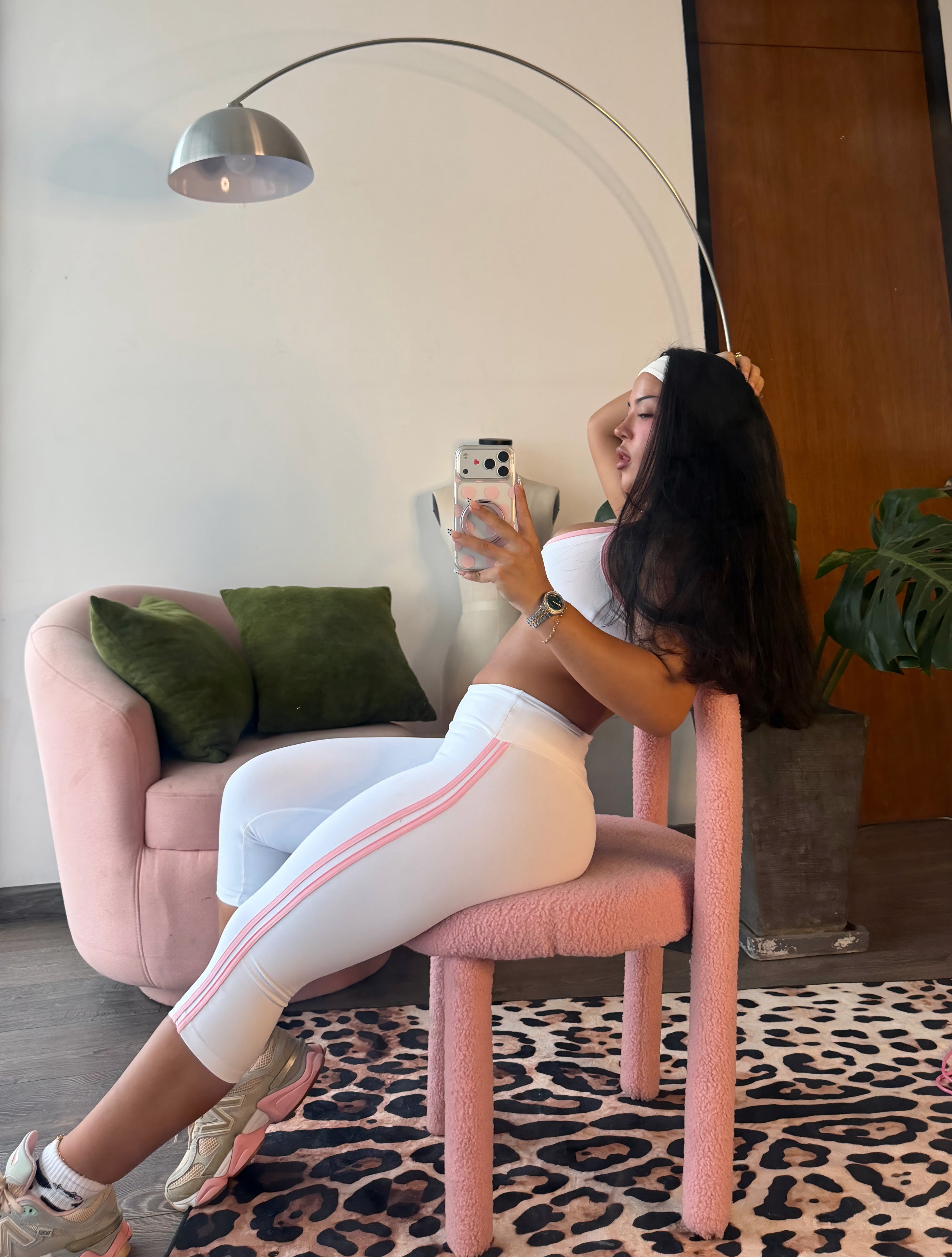 SPORTY CAPRI LEGGIN WHITEPINK