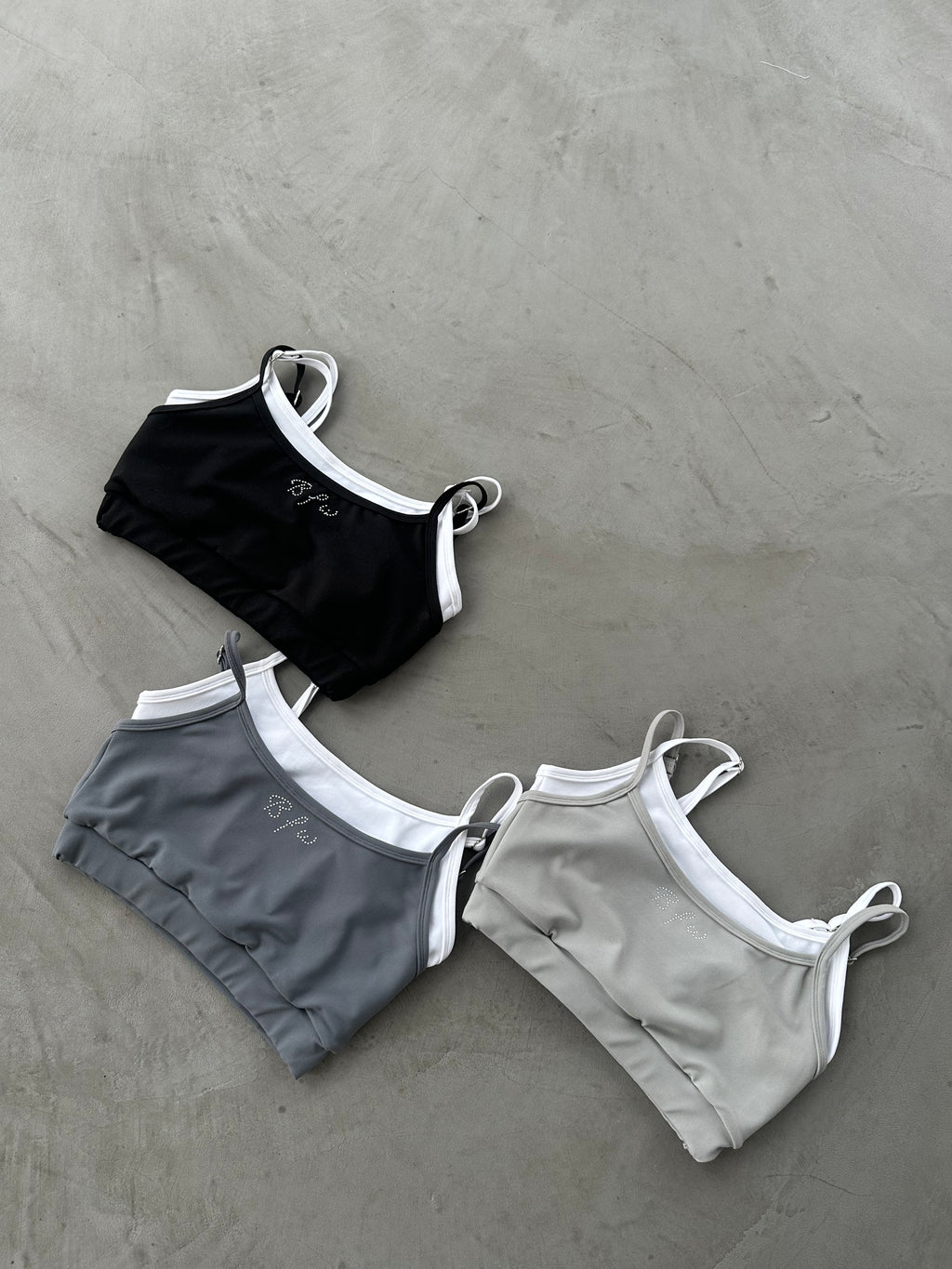 Gray layered crop top