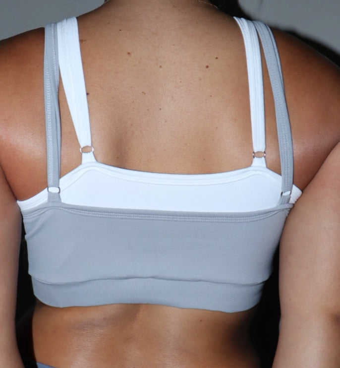 Gray layered crop top