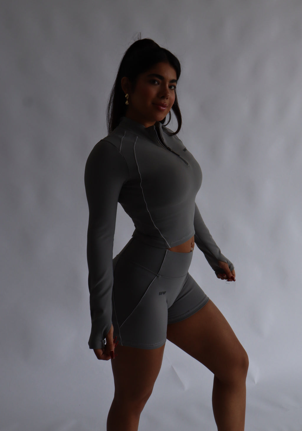 Soft gray Cropped jacket