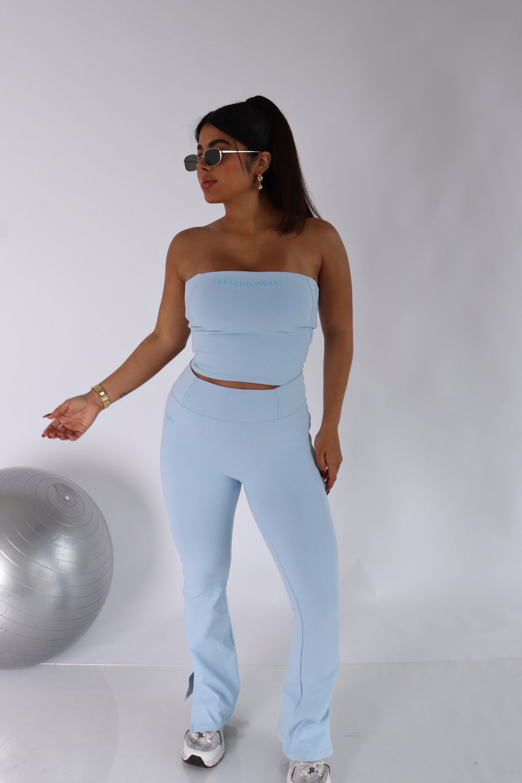 Soft baby blue contrast pant