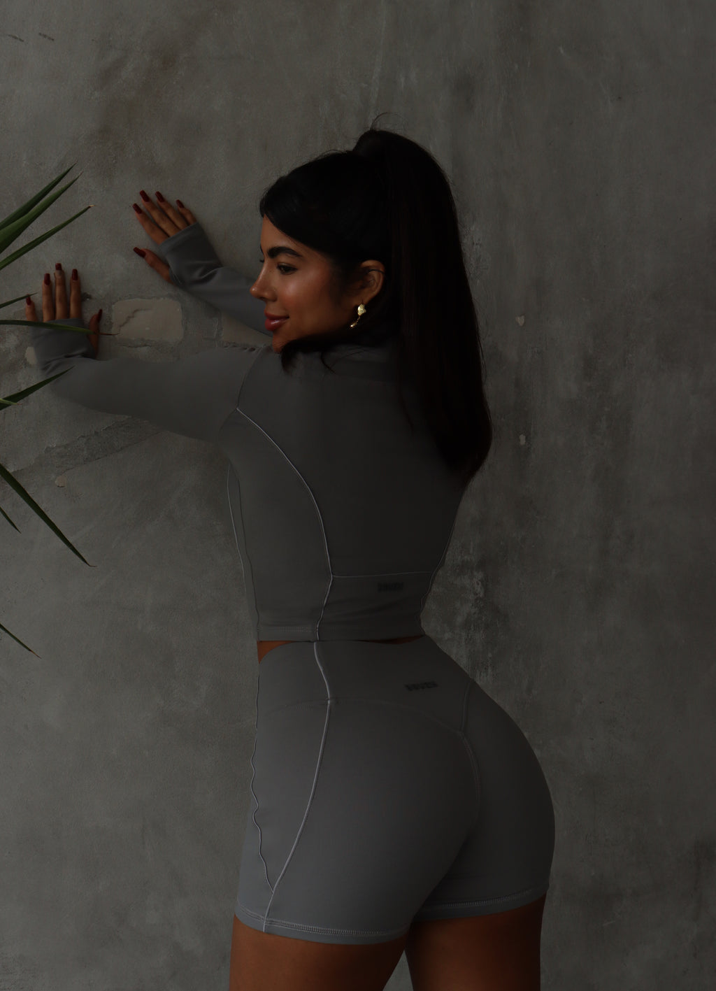 Soft gray Cropped jacket