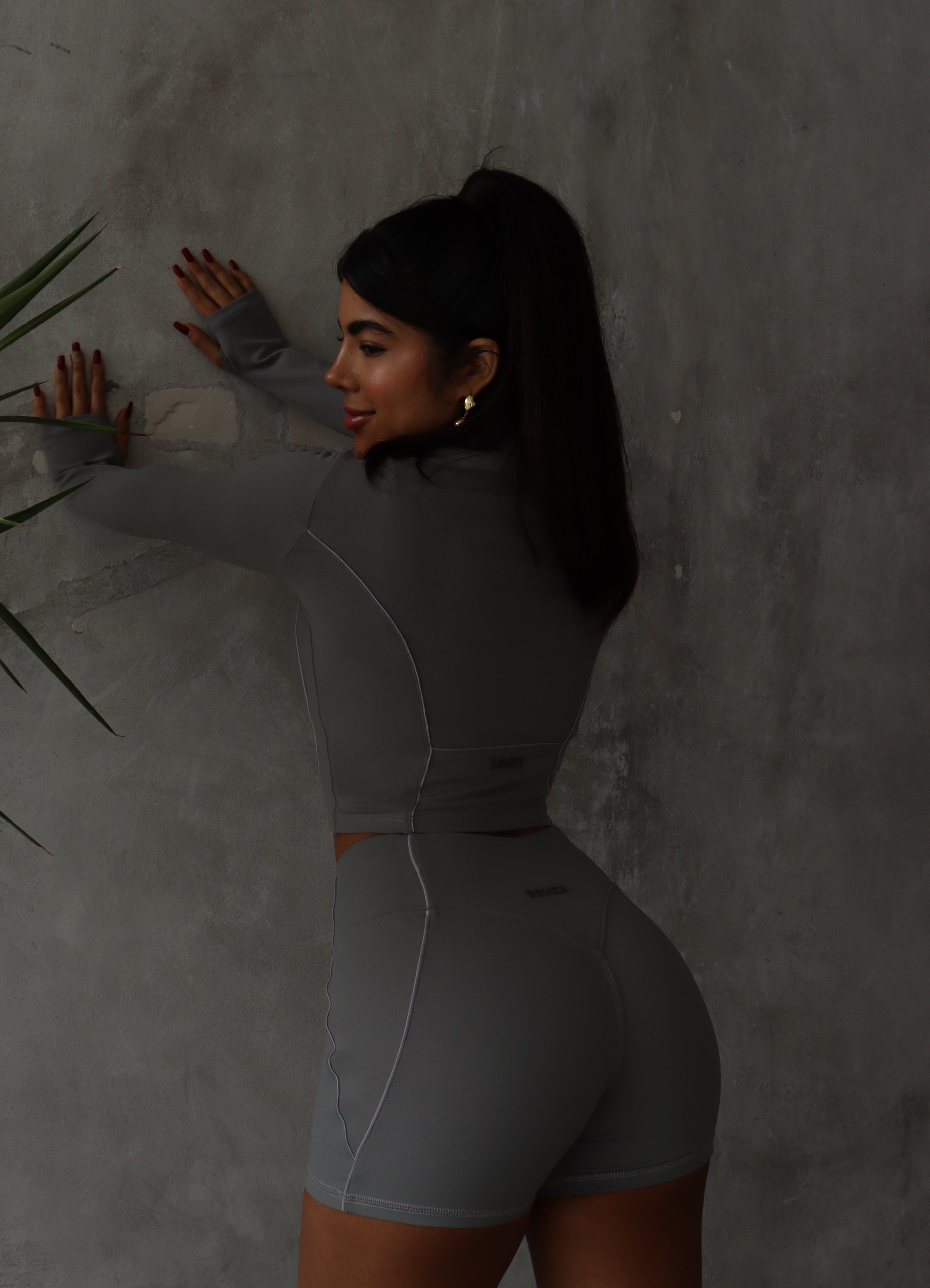 Soft gray Cropped jacket