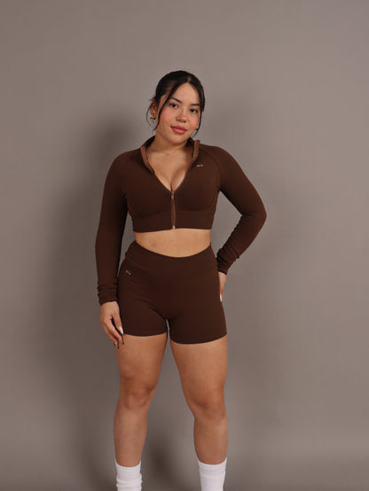 CROPPED GYM JACKET CHOCOLATTE