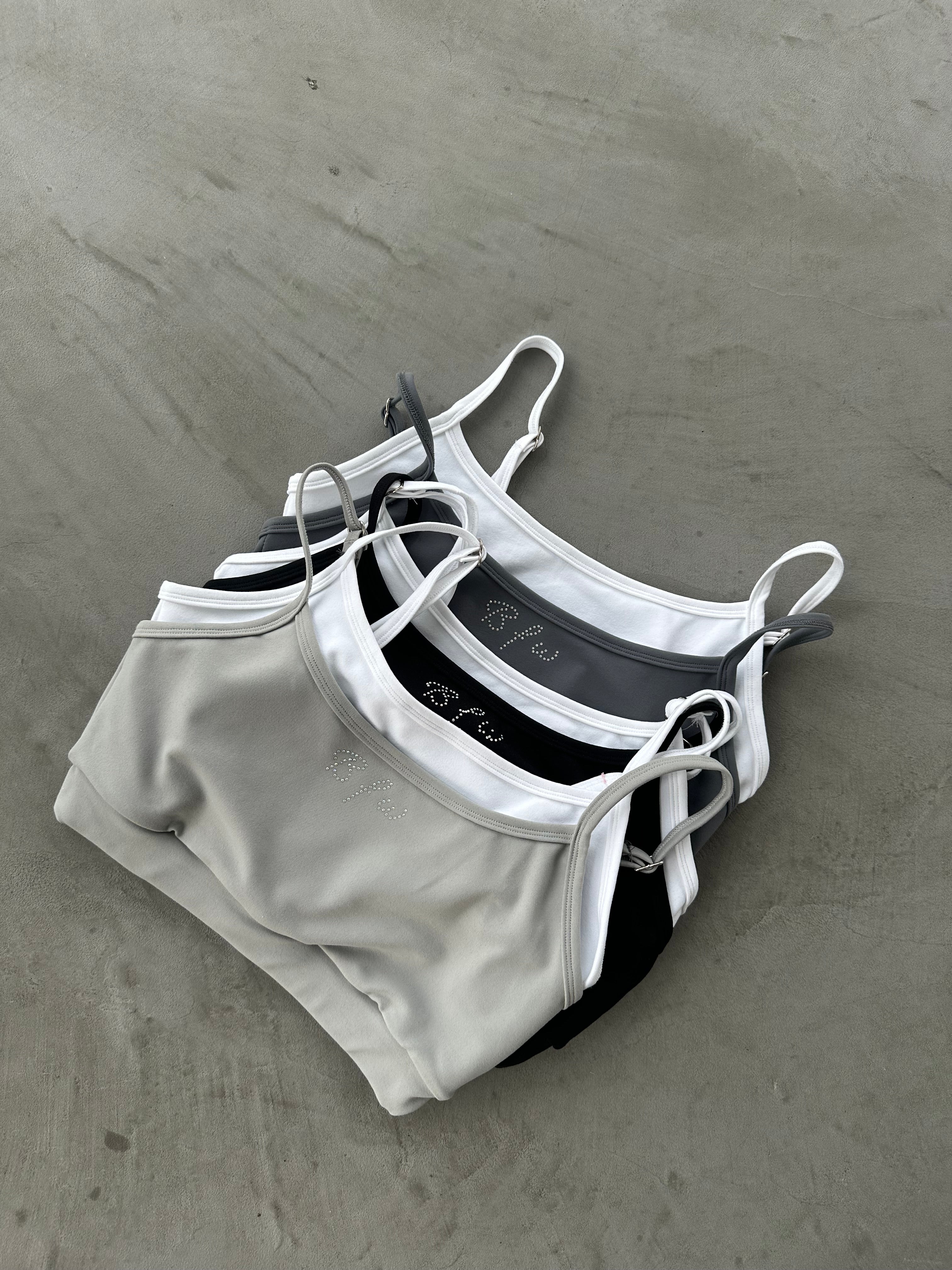 Gray layered crop top