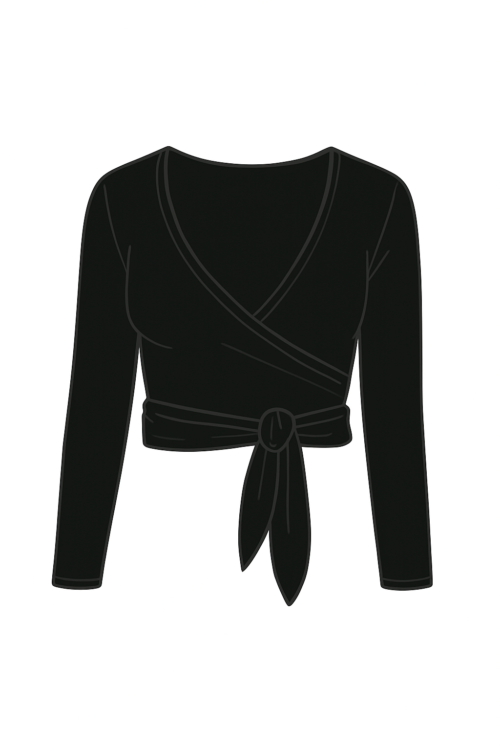 BLACK WRAP TOP