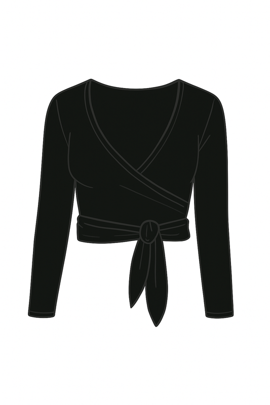 BLACK WRAP TOP