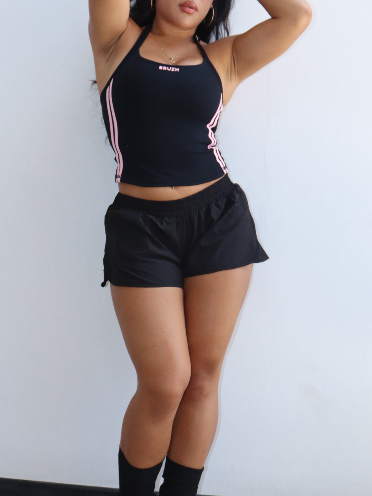 Sporty halter Vividi black pink