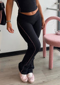 BLACK🖤+🎀PINK FOLD OVER PANTS