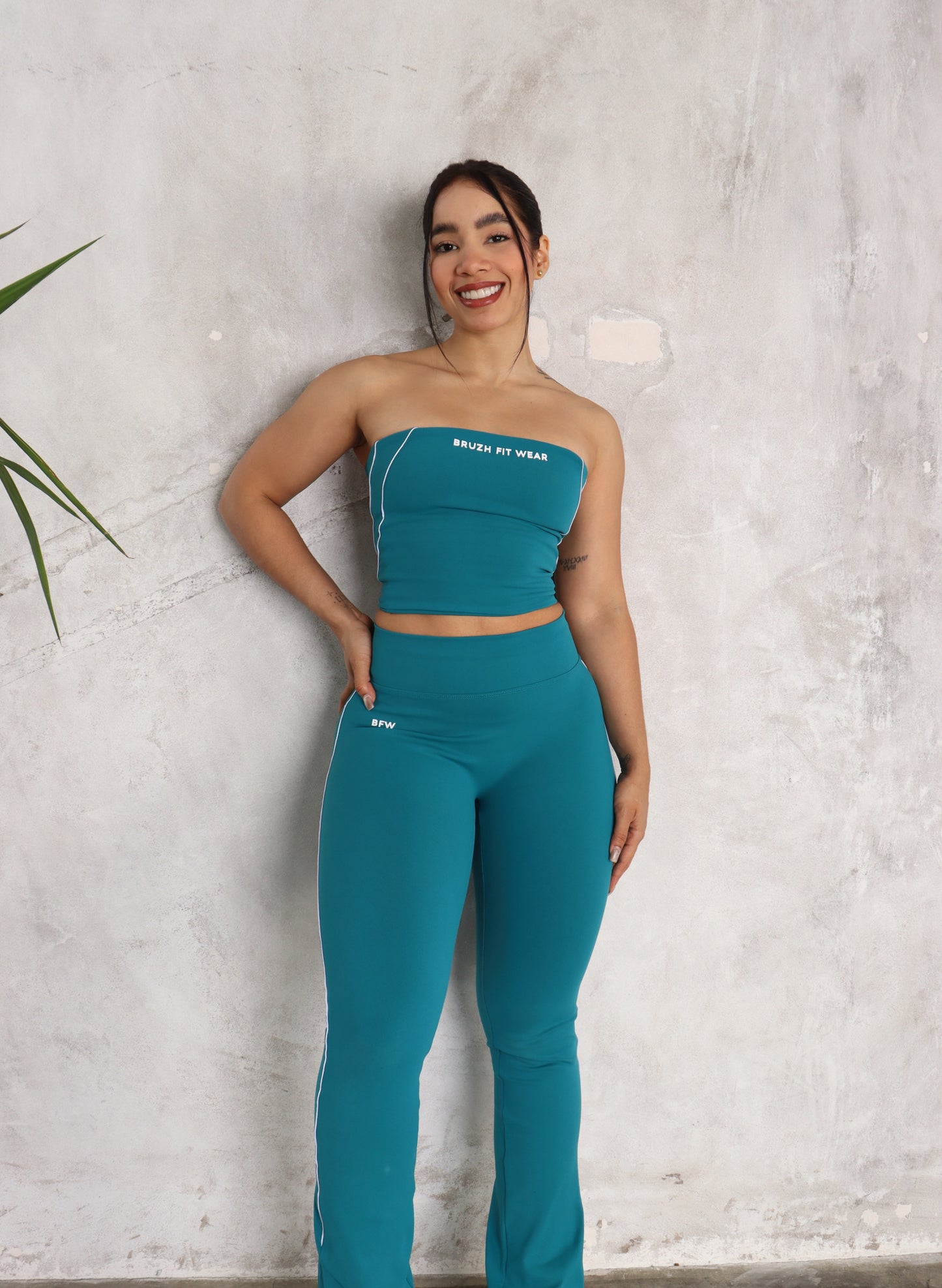 Soft verde cerceta contrast pant