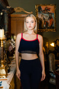 Crop mesh blue