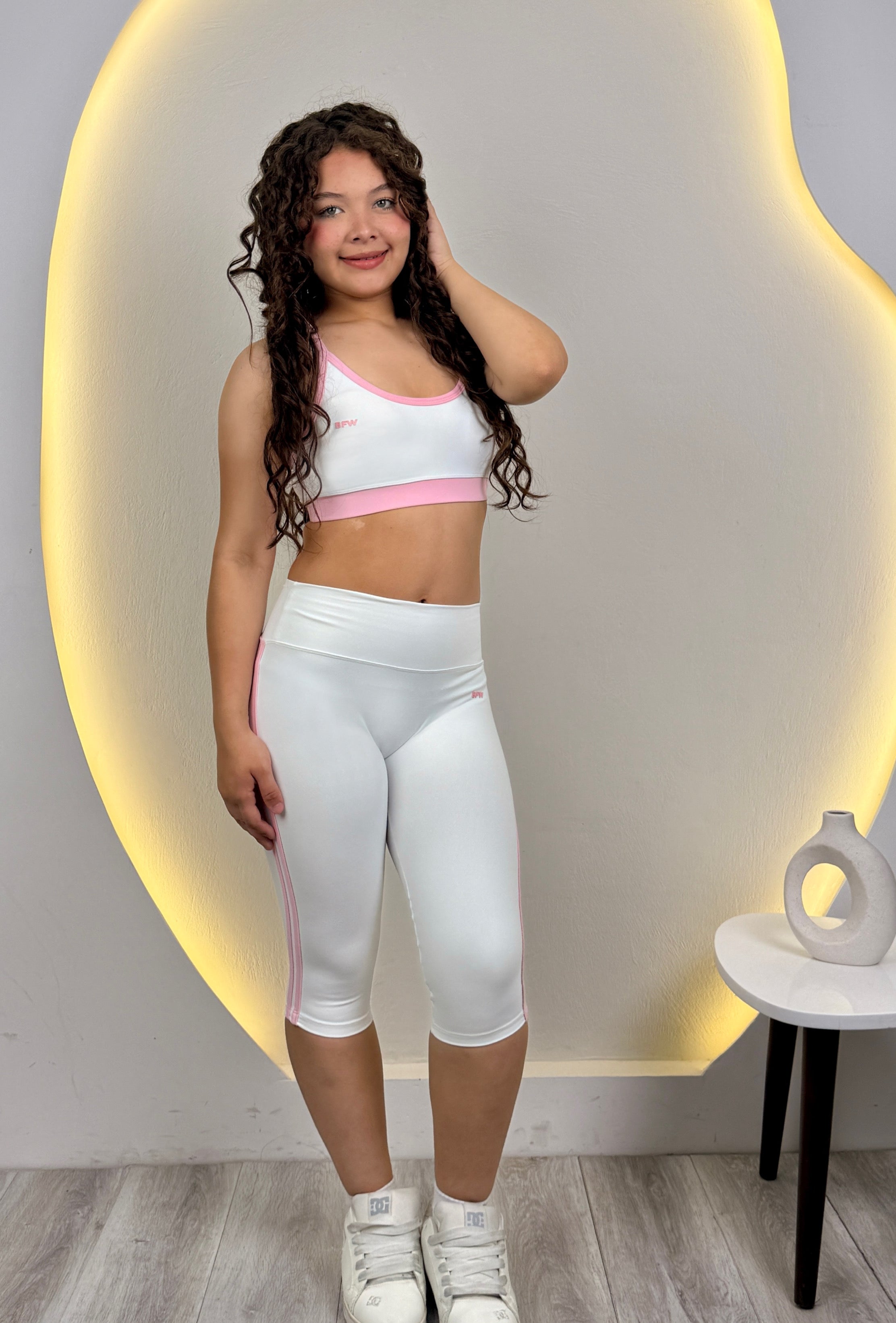 SPORTY CAPRI LEGGIN WHITEPINK