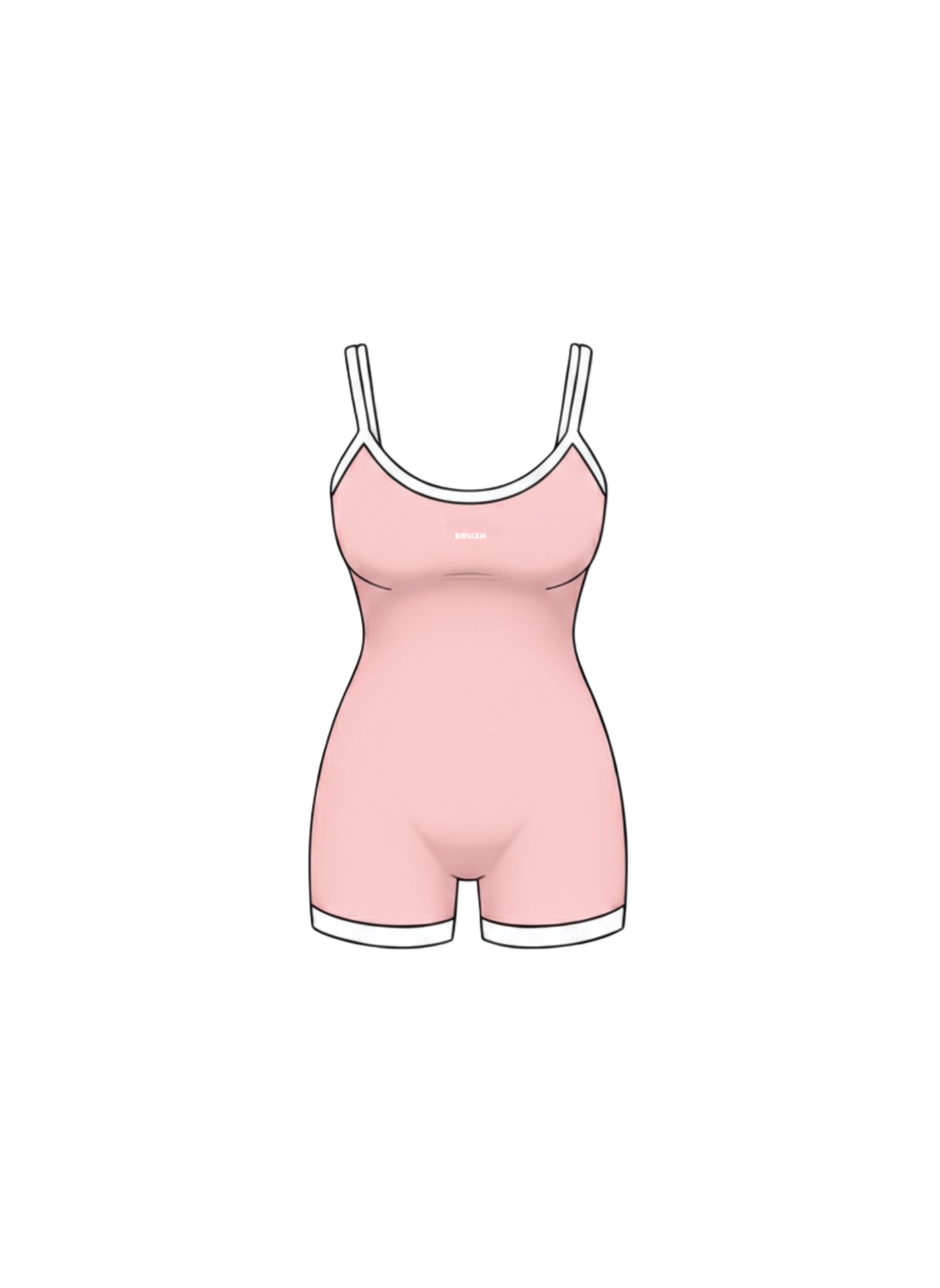 Jumpsuit pink + white