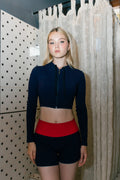 Crop Jacket capucha blue