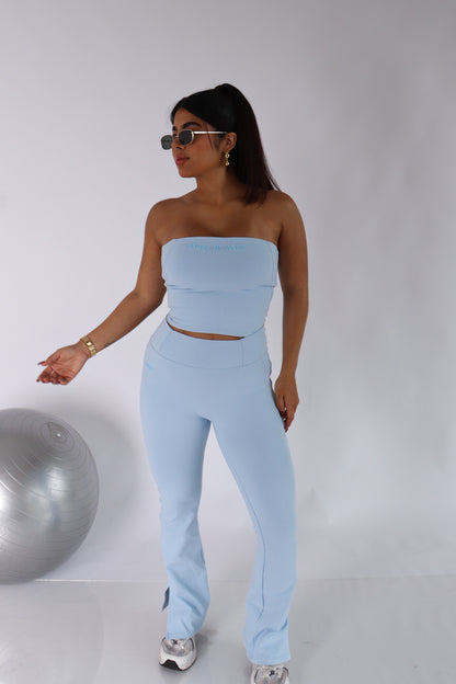 Soft baby blue strapple top