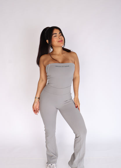 Soft gray strapple top