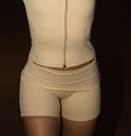 CREAM FOLD OVER SHORTS