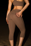 CARAMEL FOLD OVER CAPRI LEGGIN