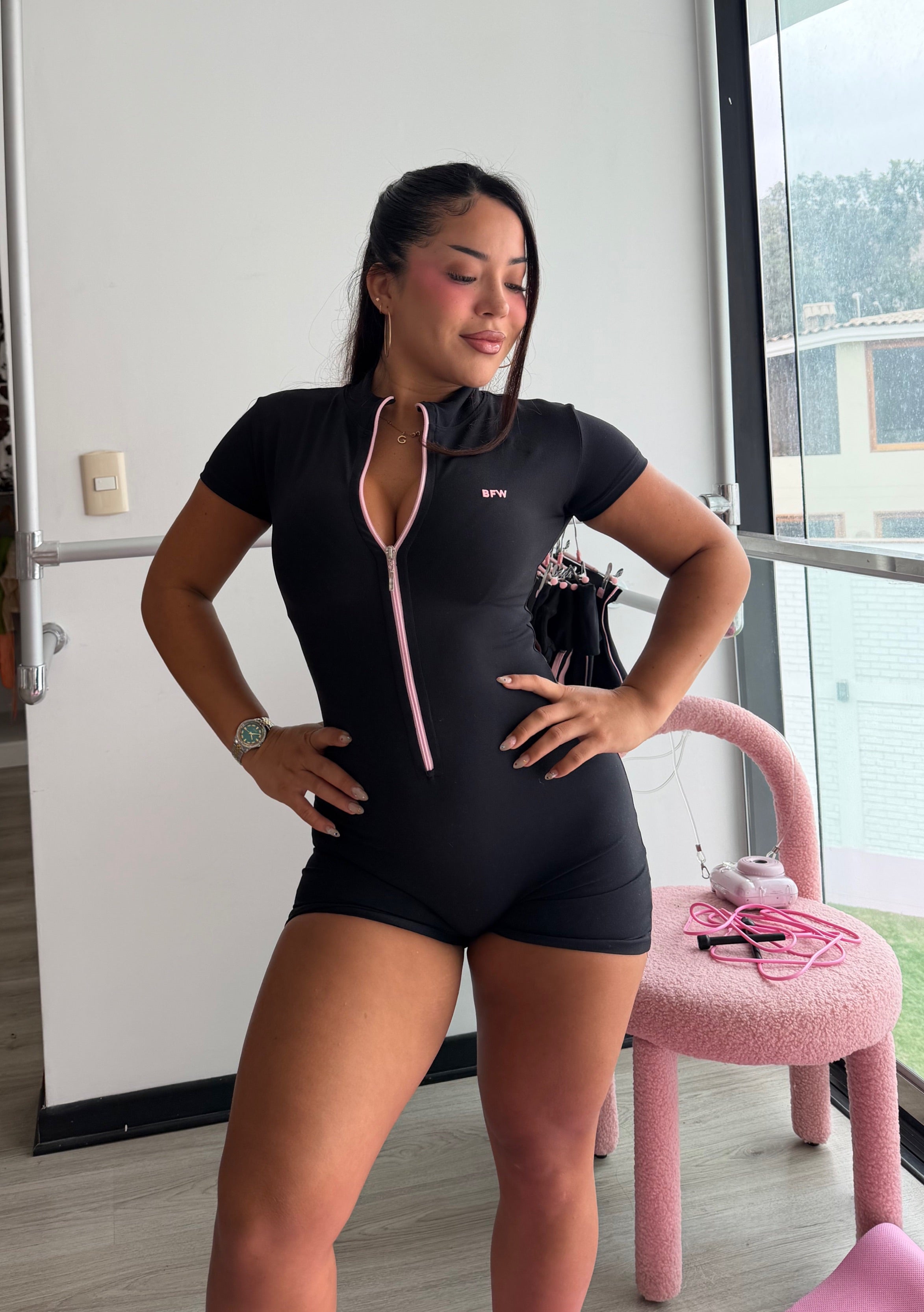 BLACK🖤PINK🎀 ZIPPERSUIT