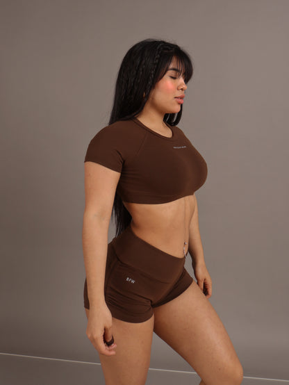 CHOCOLATTE CROP TOP MANGA CORTA (Energy collection)