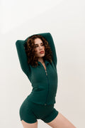 HOJA VERDE JACKET FAJA CON CAPUCHA