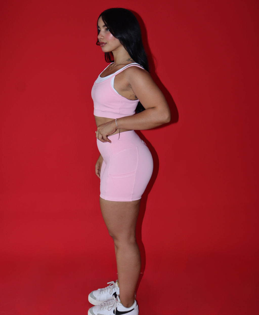 Strawberry milk layered crop top