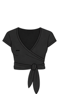 WRAP TOP MANGA CORTA BLACK