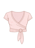 WRAP TOP MANGA CORTA ROSA