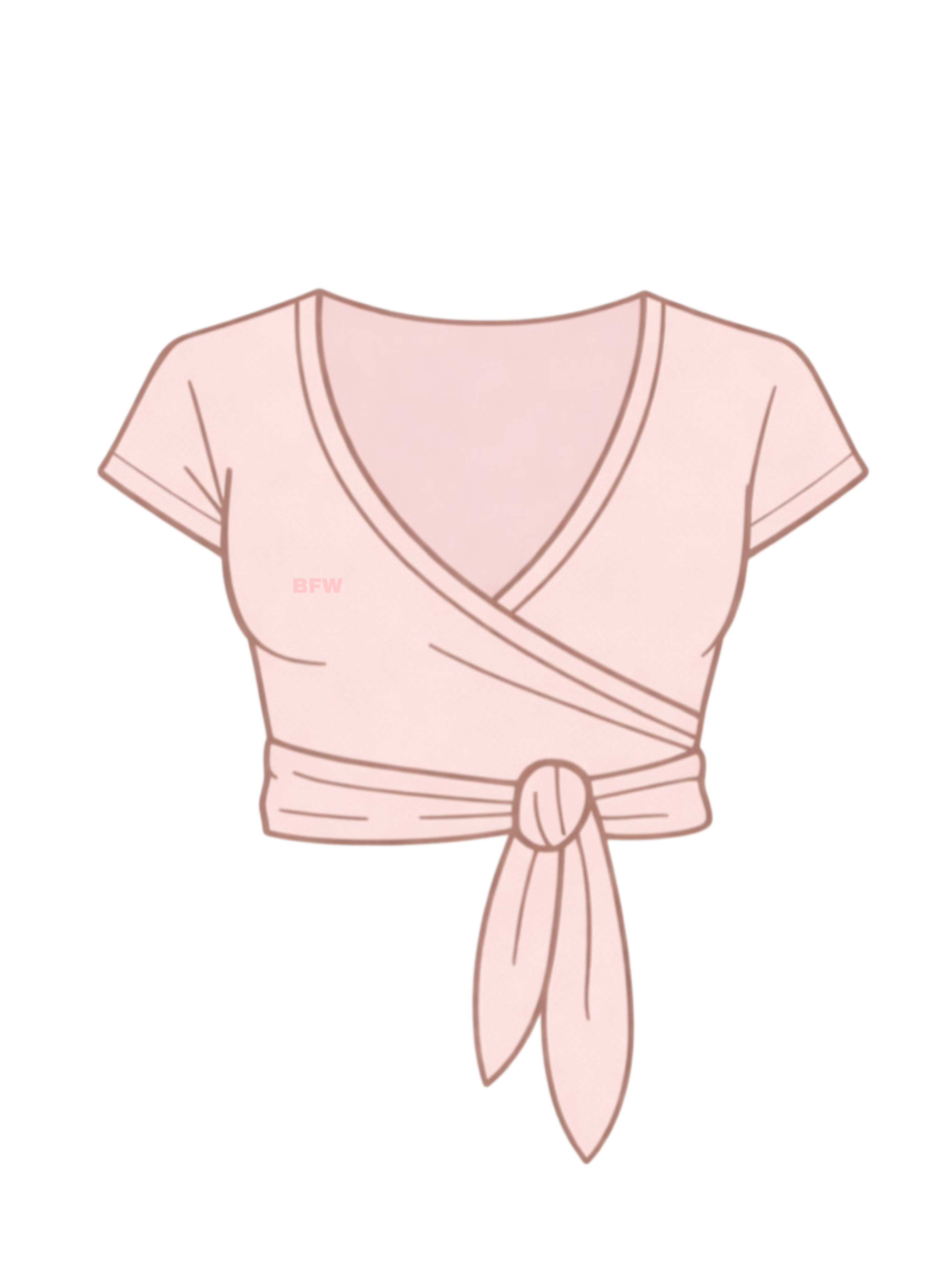 WRAP TOP MANGA CORTA ROSA