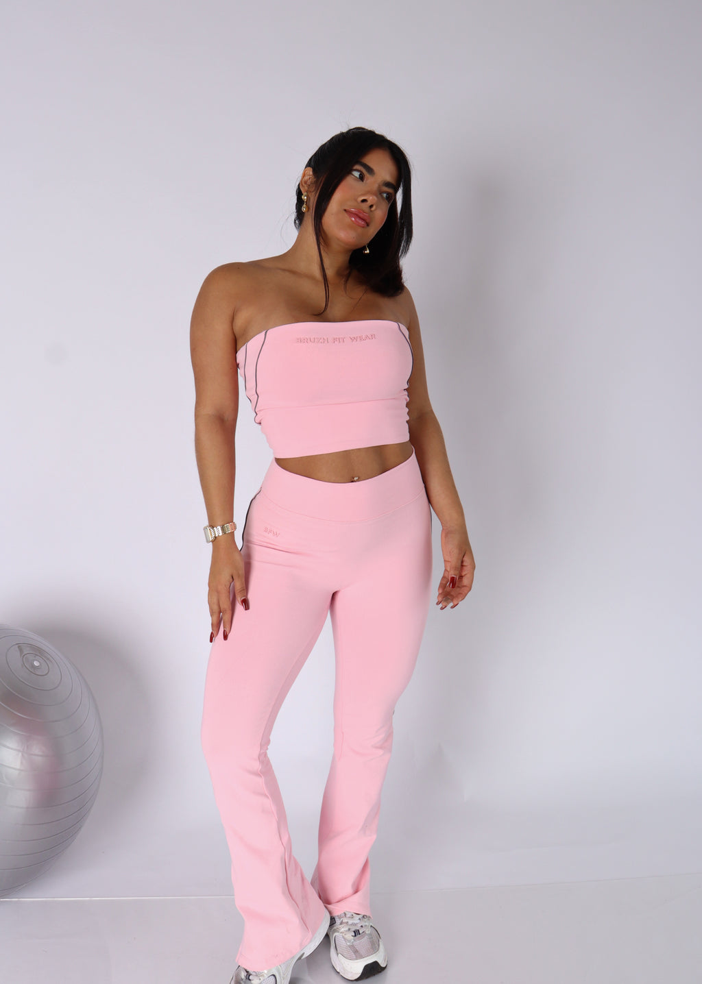 Soft pink strapple top
