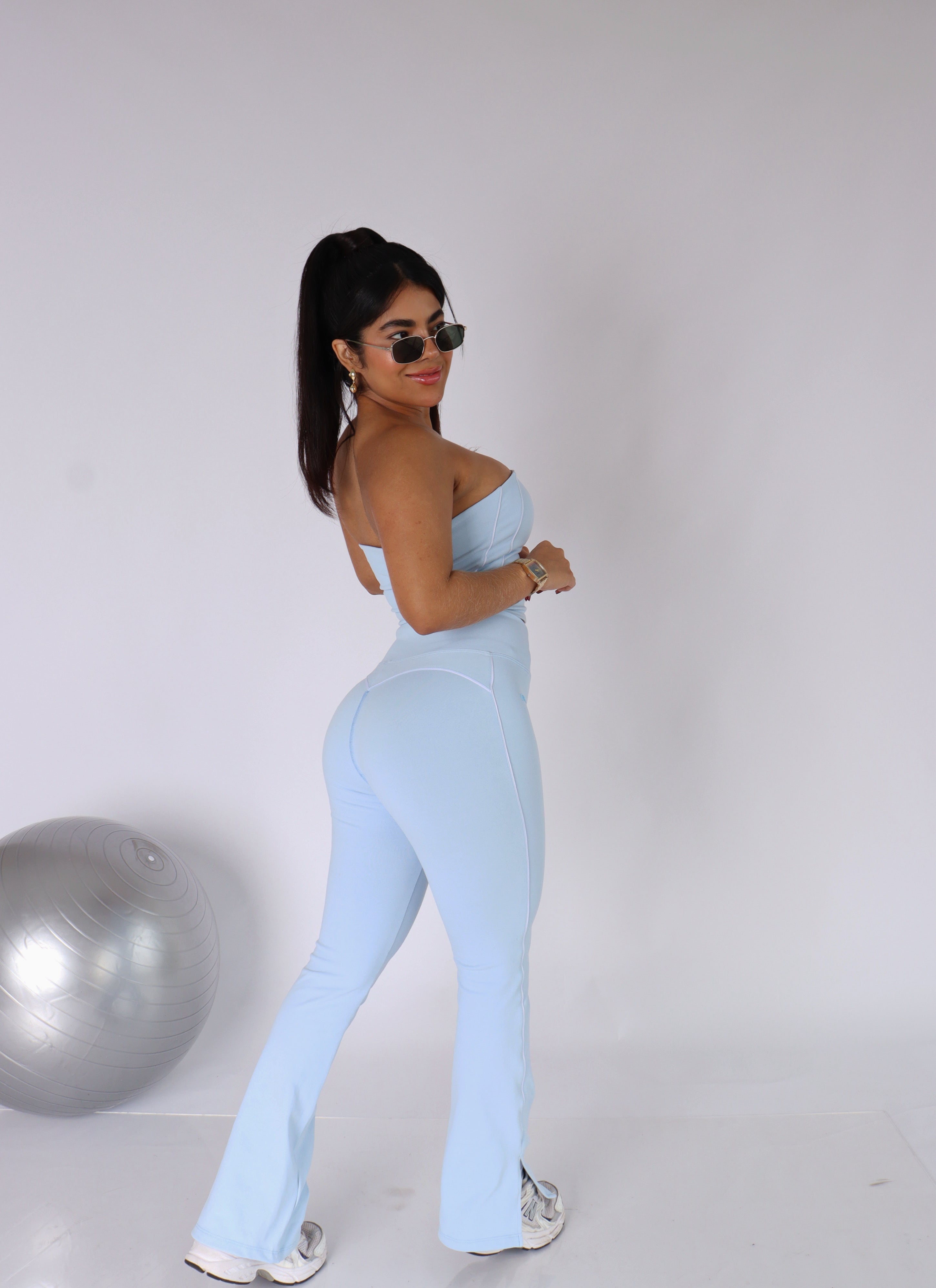 Soft baby blue contrast pant