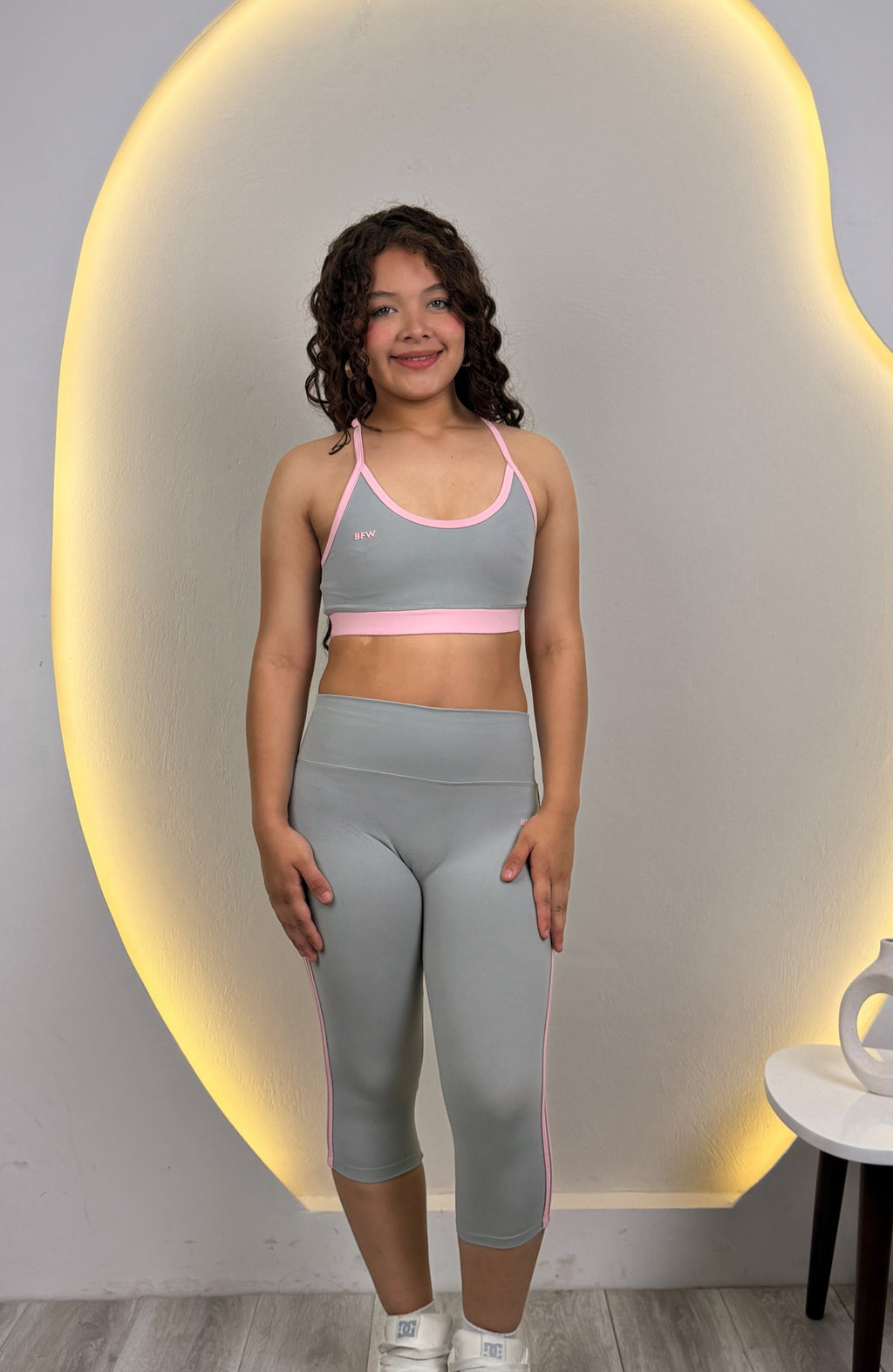 Sporty clasic bra graypink