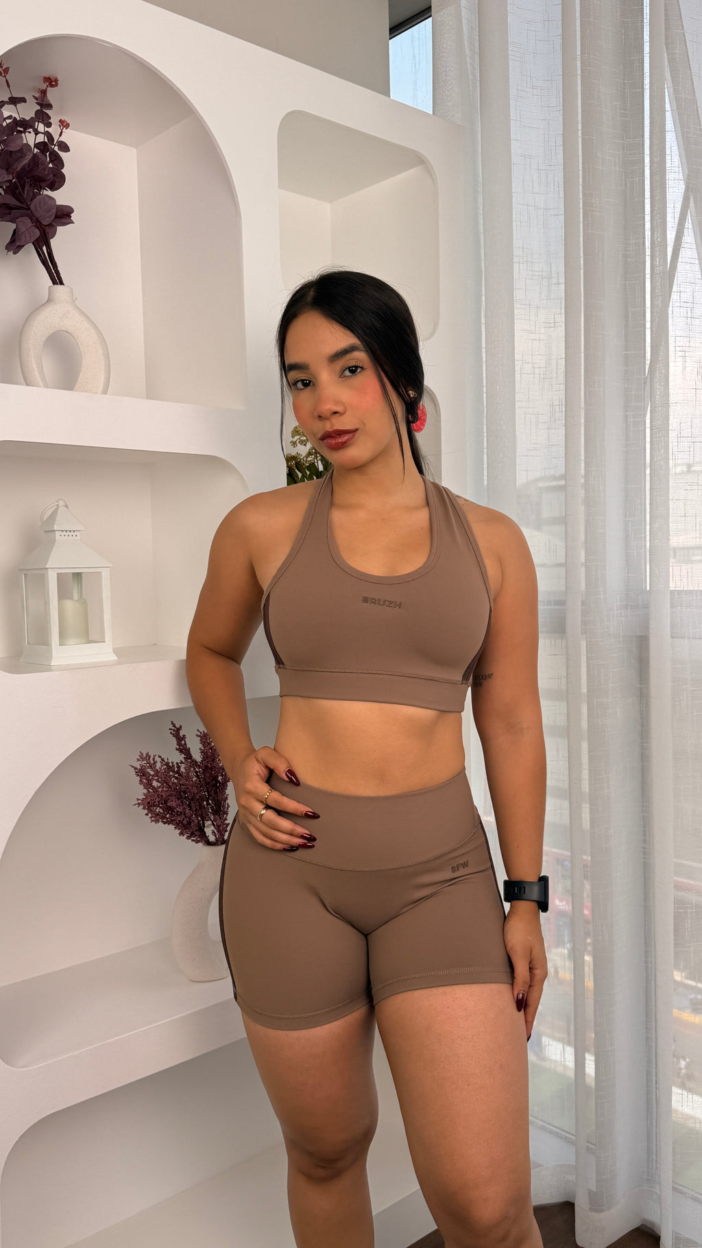 SPORTY TOP MOCCA