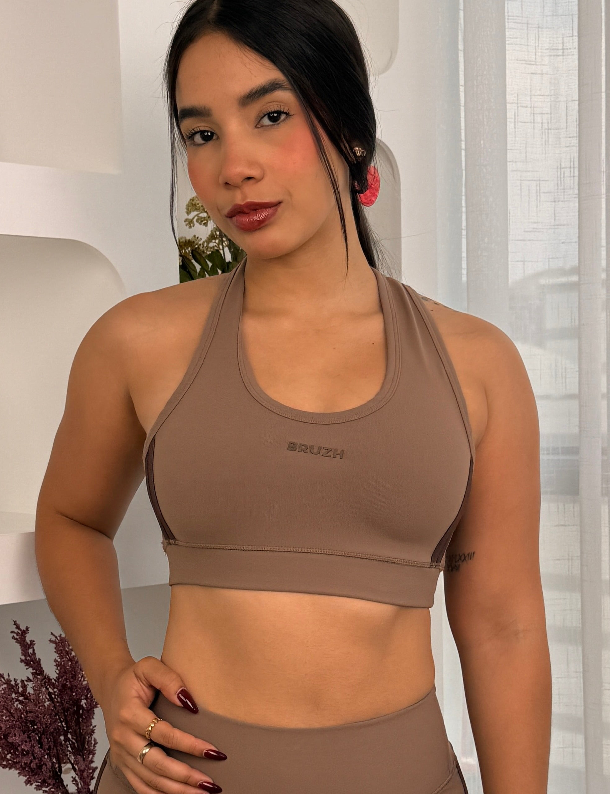 SPORTY TOP MOCCA