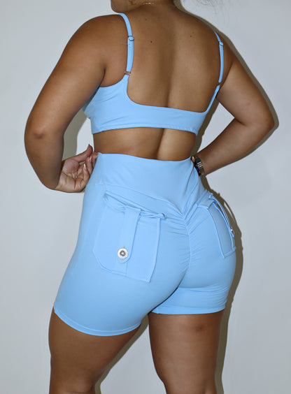 SKY BLUE POCKET SHORT