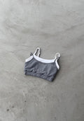 Gray layered crop top