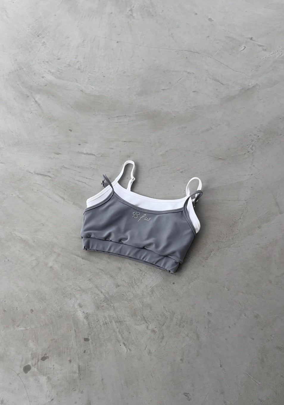 Gray layered crop top