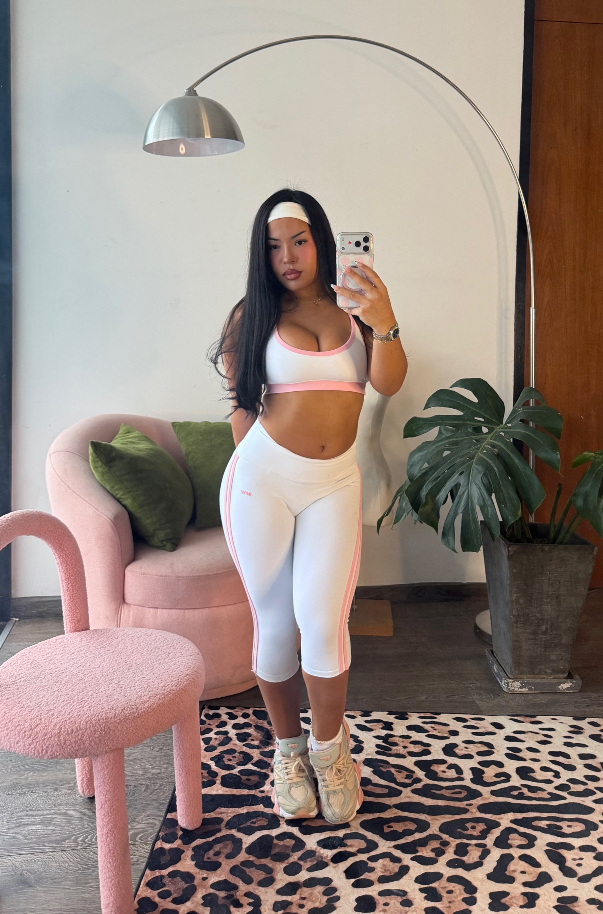 SPORTY CAPRI LEGGIN WHITEPINK