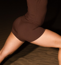 DARK BROWN LOW RISE MINI SHORT