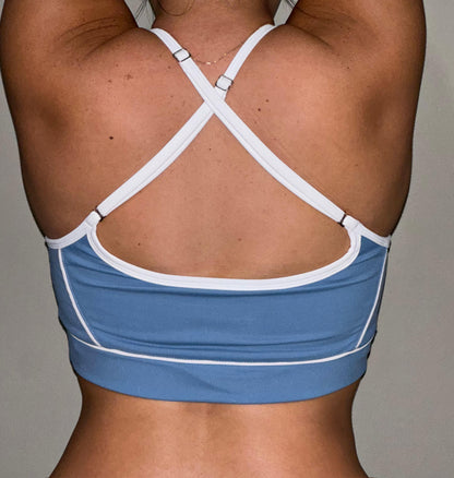 Strappy bra azul acero