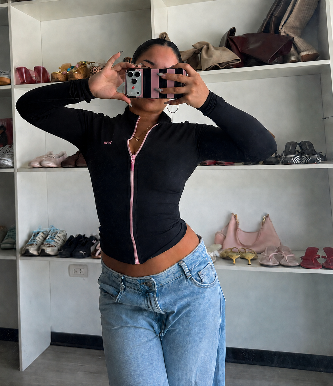 JACKET FAJA BLACK PINK