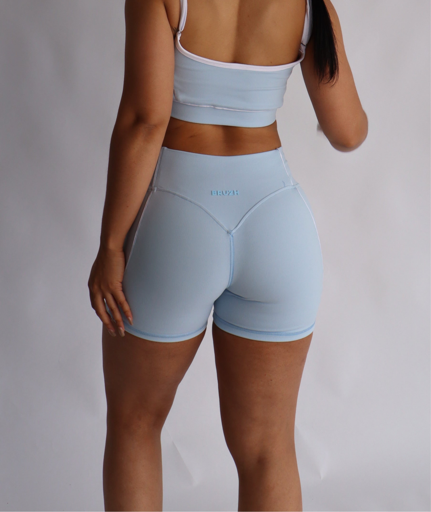 Soft baby blue contrast short