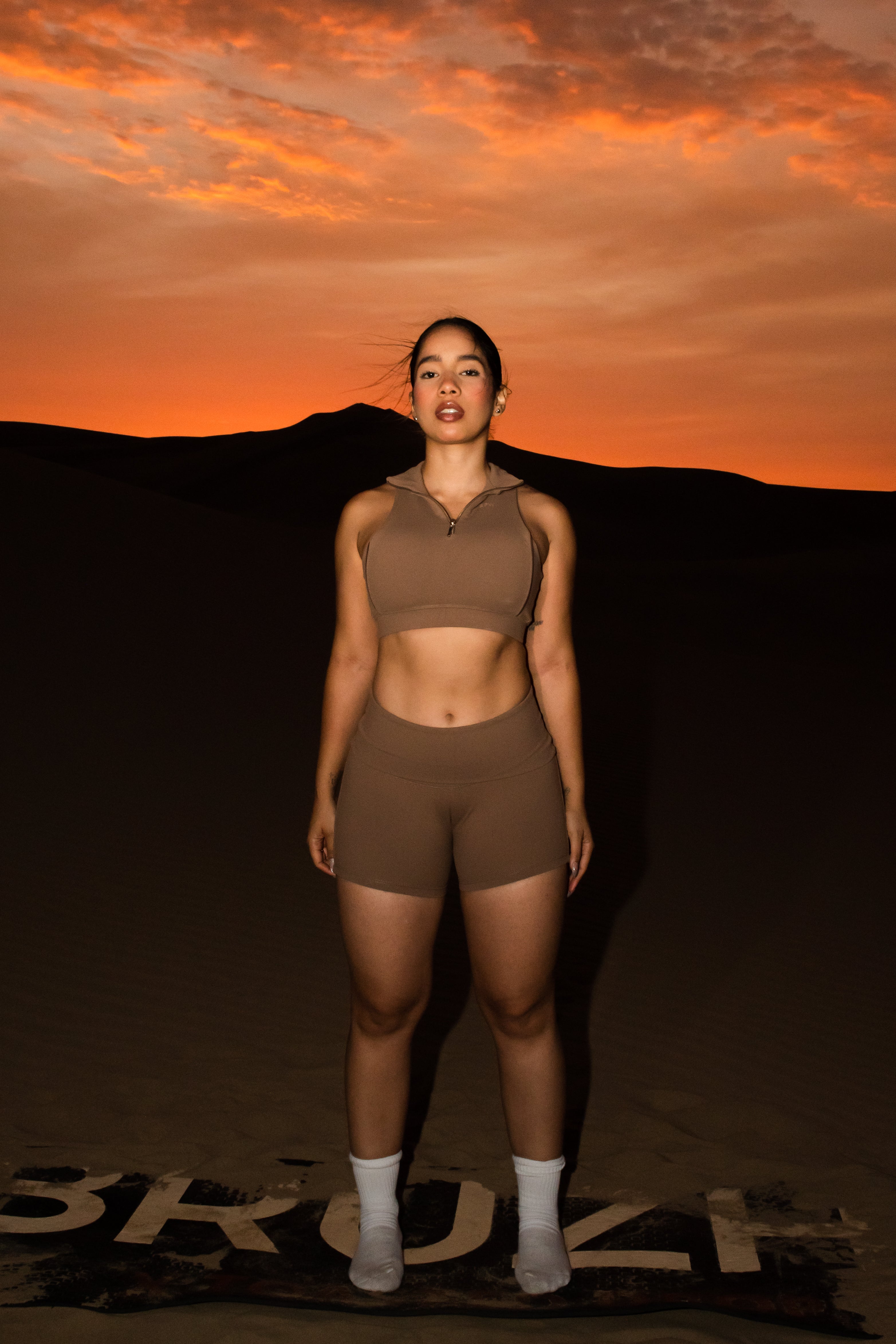CARAMEL FOLD OVER SHORT