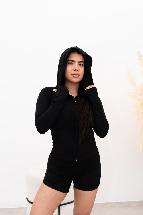 BLACK CAT JACKET FAJA CON CAPUCHA