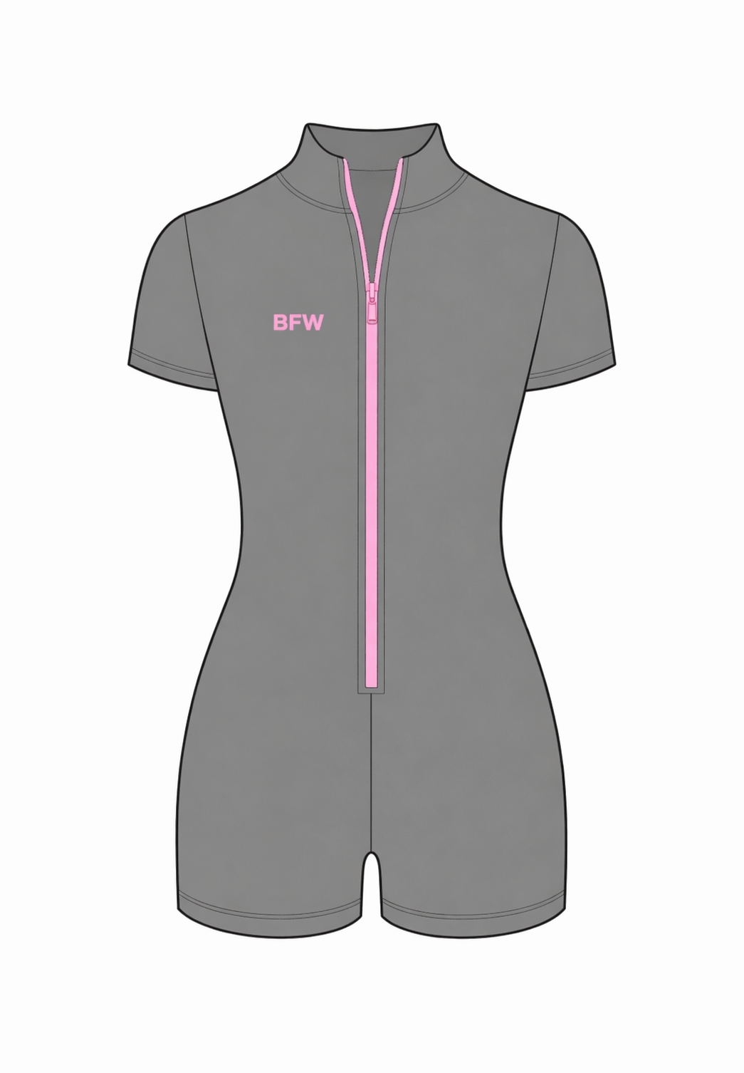 ZIPPERSUIT PINK GRAY