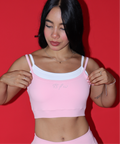 Strawberry milk layered crop top