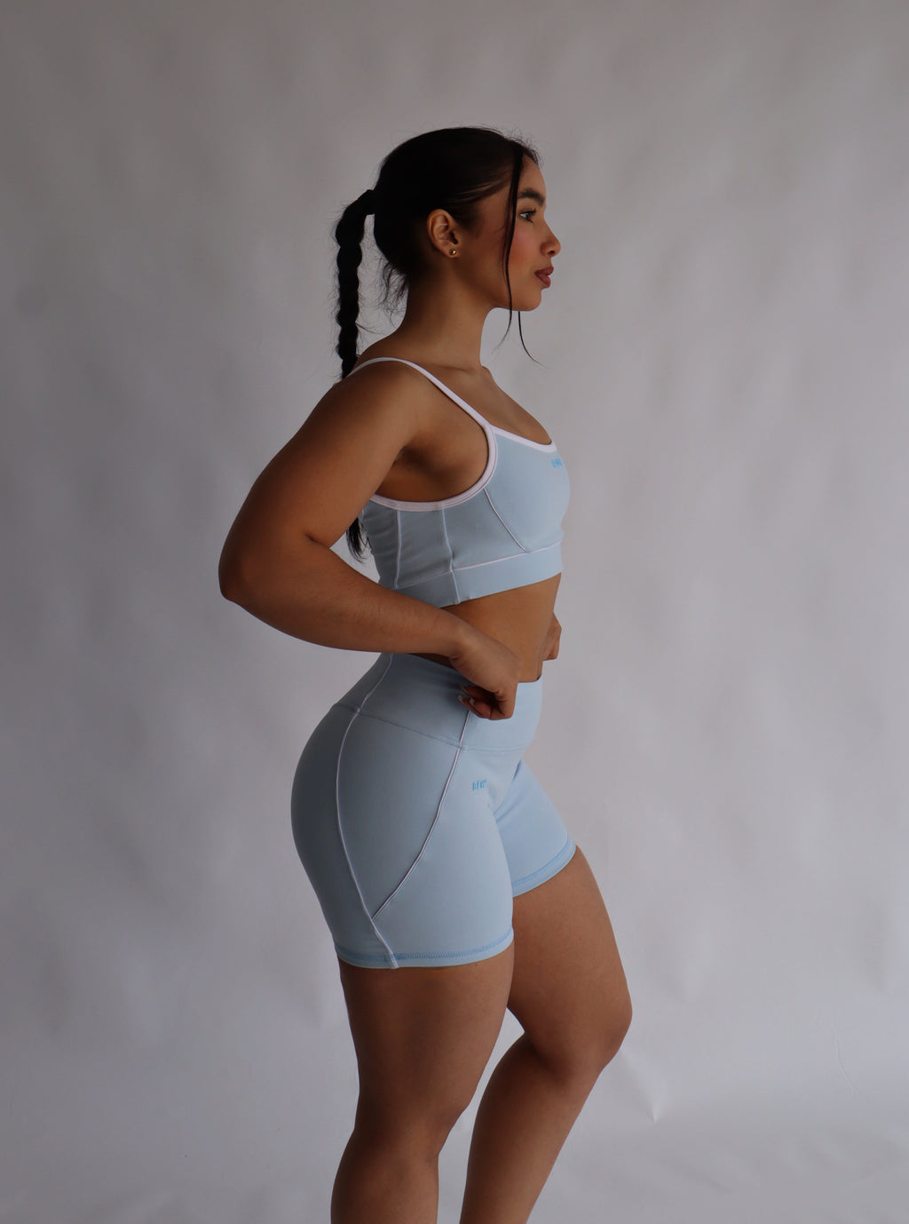 Soft baby blue contrast short